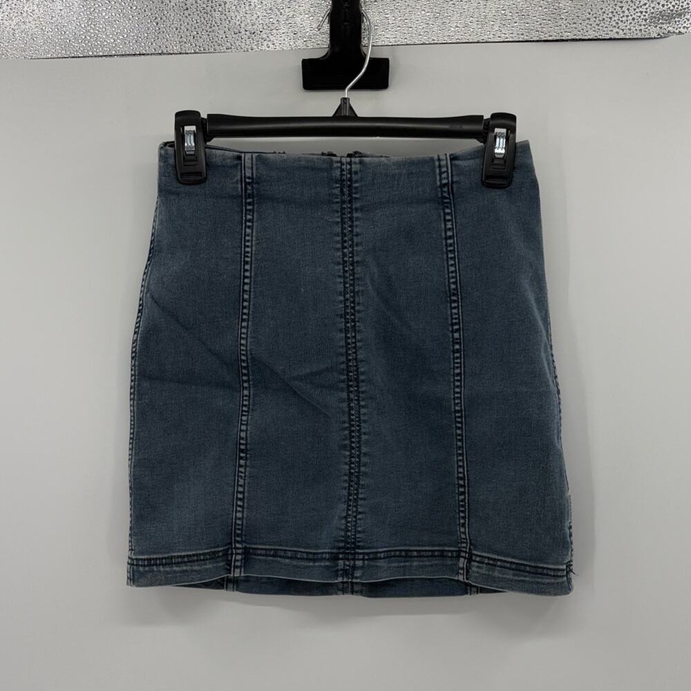 Free People Denim Mini Skirt - Blue - 6